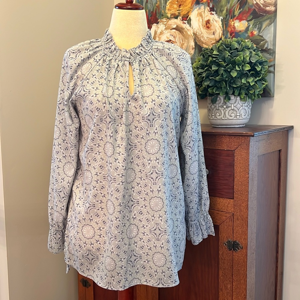 KAARI blue Long Sleeve Blouse